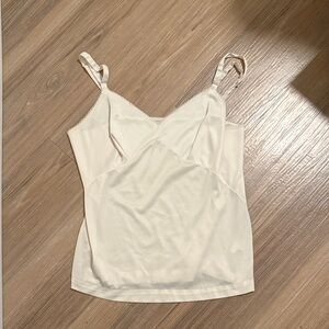 White Lace Trim Elegant Cream Women's Camisole Top